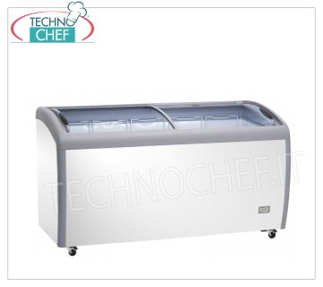Congelador horizontal de arcón, lt. 300, Puertas de vidrio, Temp. 0+8 °C / ≤ -18 °C, Clase F, Mod.AX300CFG