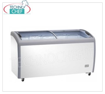 Congelador horizontal de arcón, lt. 400, Puertas de vidrio, Temp. 0+8 °C / ≤ -18 °C, Clase F, Mod.AX400CFG