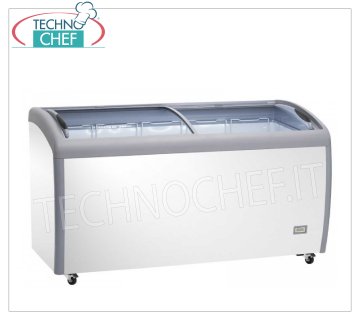 Congelador horizontal de arcón, lt. 500, Puertas de vidrio, Temp. 0+8 °C / ≤ -18 °C, Clase F, Mod.AX500CFG