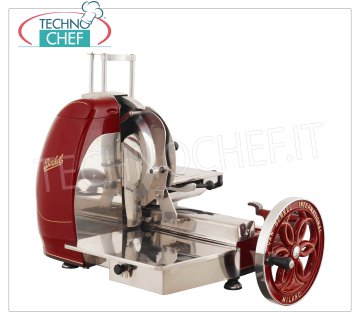 BERKEL - Rebanadora de volante Mod.B116 , cuchilla Ø 370 mm, Cortafiambres manual volante rojo, con hoja diámetro mm 370, Peso 80 Kg, dim.mm.960x780x720h