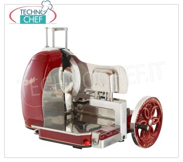 BERKEL - Rebanadora semiautomática de volante Mod.B116SA, cuchilla Ø 370 mm, Cortafiambres profesional semiautomático de volante, color rojo, con diámetro de cuchilla mm 370, V.230/1, Kw.0,75, Peso 100 Kg, dim.mm.960x780x720h