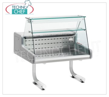 VITRINA REFRIGERADA sobre SOPORTE CON RUEDAS, con CRISTAL RECTO, modelo VRB7 VITRINA REFRIGERADA sobre SOPORTE CON RUEDAS, versión con VIDRIO RECTO, ESTÁTICO, temperatura +4°/+6°C, Línea VR2000, completa con grupo frigorífico e iluminación, V.230/1, Kw.0,441, dim.mm.1000x930x1255h