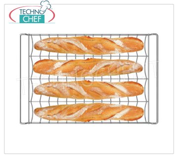 SPIDOCOOK - Bandeja cromada ultraligera de 4 canales, Mod.BAGUETTE.GRID