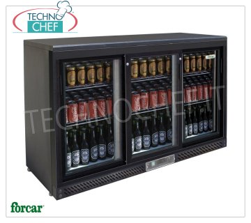 Vitrina NEVERA para BEBIDAS, 3 Puertas, Ventilada, Temp.+2°/+8°C, lt.335, Clase C, Mod.G-BC3PS Frigorífico profesional para bebidas y bebidas, 3 puertas de cristal, ventilado, temperatura +2°/+8°C, capacidad 335 litros, Clase C, V.230/1, Kw.0,138, peso 91 Kg, dim.mm.1350x535x920h