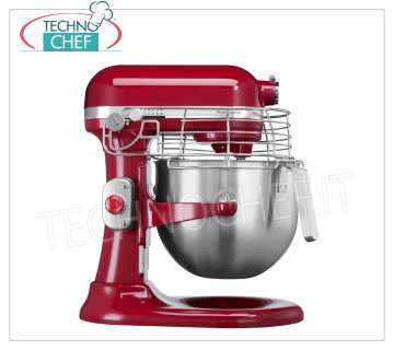 KITCHENAID - Batidora planetaria profesional lt 6,9 , Robot de cocina, Rojo, Mod.K7PR Batidora planetaria KITCHENAID, linea PROFESSIONAL, color ROJA, con cubeta de acero inoxidable de 6,9 ​​litros, V.230/1, Kw.0,325, Peso 13 Kg, dim.mm.338x371x417h