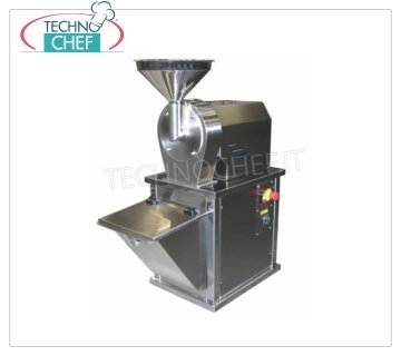 Moler el azúcar Molinillo de azúcar en acero inoxidable Kg. 30 / ORA, completo con la colección de productos, motor de 1 velocidad, V 380/3, Kw 0.75, peso 40 Kg., Dim. mm. 420x810x940 h