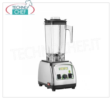 EASYLINE - Technochef, Professional Blender lt.2, Mod.BL020B Licuadora, EASYLINE-FIMAR, hecha de plástico cromado con vidrio transparente lexan, capacidad lt.2, velocidad ajustable, V.230 / 1, Kw.1.5, dim.mm.190x220x490h