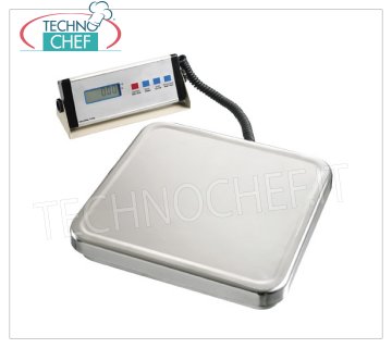 Technochef - ESCALA ELECTRÓNICA DIGITAL 60 Kg, Mod. A300068 Balanza de mesa electrónica digital con pantalla móvil, capacidad máxima 60 Kg, división 20 gr, dim.mm.310x300x50h