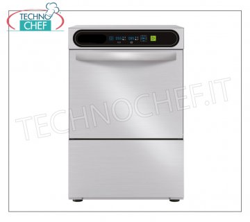 TECHNOCHEF - Lavavajillas profesional, cesto cuadrado 50x50 cm, mandos electrónicos LAVAVAJILLAS cesta cuadrada mm.500x500, carga frontal, mandos ELECTRÓNICOS, 4 ciclos de 90/120/150/180 seg, altura max vasos 320 mm/platos 350 mm, con abrillantador y depósito detergente, V.400/3+ N, Kw 5,9, Peso 69 Kg, dim.mm.585x610x815h