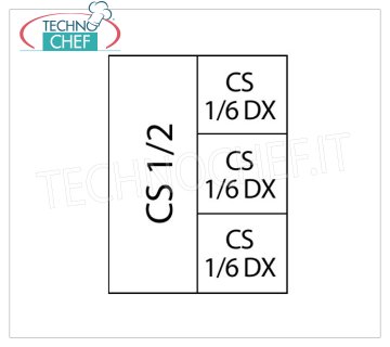 TECHNOCHEF - Set 1 Cesto 1/2 + 3 Cestos 1/6 para cocedor de pasta, Mod.C4 Juego de 1 Cesta 1/2 + 3 Cestas 1/6, para cocedores de pasta Serie 700.