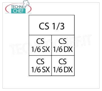 TECHNOCHEF - Set 1 Cesta 1/3 + 4 Cestas 1/6 para cocedor de pasta, Mod.C5