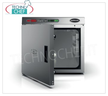 SPIDOCOOK - CALDOLUX Horno eléctrico de baja temperatura y mantenimiento, Mod.SCH030 Horno eléctrico para cocinar y mantener alimentos cocinados a baja temperatura, línea CALDOLUX, capacidad 3 bandejas GN 1/1 (excluidas), panel de control digital, completo con sonda central, V.230 /, Kw.0.76, Peso 25 Kg, dim.mm.436x645x409h