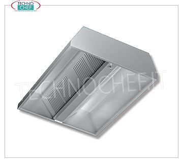 Cappa aspirante Centrale inox senza Motore, mm 1200x1300