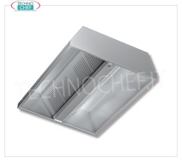campana de acero Extractor central con motor, 1.300 mm de profundidad Línea