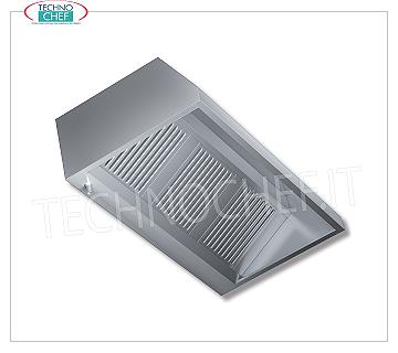 Cappa aspirante inox 430 a Parete senza Motore, mm 1200x1400