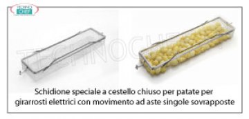 Brocheta con CESTO cerrado para Patatas, apto para Asador mod. E-30P-S5