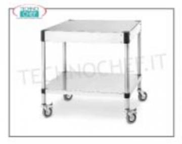 Soporte sobre ruedas para asadores Soporte de acero inoxidable extraíble con ruedas y estante intermedio para asadores eléctricos CBE-8P, CBE-12P y para asador de gas CBG-8P, dimensiones 900x510x1100 mm