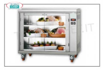 Vitrina ventilada en caliente con ruedas para asador mod. CBE-30P-S5