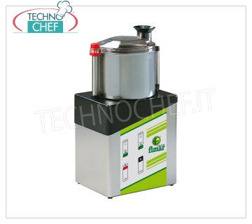 FIMAR - Technochef, Cortadora Profesional Inox lt. 5, 2 Velocidades, Mod.CL5V2 Cutter profesional de acero inoxidable con cubeta de 5 litros, 2 velocidades, 1400/2800 rpm, V.400/3+N, Kw.0.6-0.8, Peso 21 Kg, dim.mm.240x310x545h