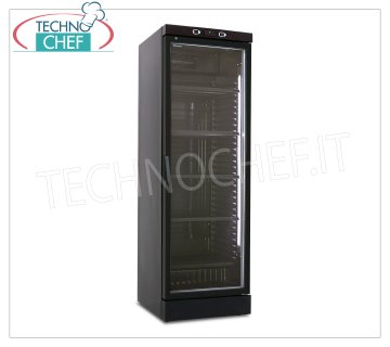 Technochef - Vinoteca, 1 puerta de vidrio, capacidad 126 botellas, Estática con agitador, temperatura dual - mod.CLW372VG Vinoteca refrigerada, 1 puerta de cristal, capacidad 126 botellas, temperatura +4°C/+18°C | +16°C/+10°C/+5°C, refrigeración estática con ventilador, iluminación LED, V.230/1, Kw.0,23, Peso 67 Kg, dim.mm.600x624x1863h