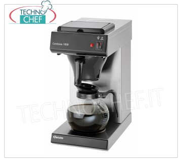 Technochef - MÁQUINA DE CAFÉ AMERICANA Filtro de 16 litros / hora, mod. COMA1000 Cafetera americana con 1 CARAFE y 2 Placas calientes, producción por hora lt.16, V.230 / 1, Kw.2.00, dim.mm.215x385x460h