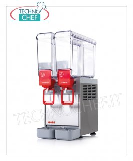 Dispensadores de bebidas refrigeradas Dispensador de bebidas refrigeradas con 2 tanques de 5 lt., V.230 / 1, dimensiones mm 250x400x550h