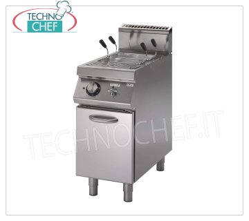 Technochef - COCINA DE PASTA ELÉCTRICA en MUEBLES, 1 tazón de lt.26, mod.PK70 / 40CPES Cocina eléctrica para pasta en gabinete, Línea 700, 1 tanque de acero inoxidable de lt.26, V.400 / 3 + N, Kw.7,6, Peso 57 Kg, dimensiones mm 400x730x870h
