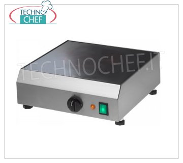 TECHNOCHEF - Crepera eléctrica profesional con placa de cerámica de vidrio, Kw.1.8, Mod.CRE40V Crepera eléctrica con placa de cerámica de vidrio lisa, regulación de temperatura hasta 300 ° C, V.230 / 1, Kw.1.8, Peso 12 Kg, dim.mm.400x400x110h