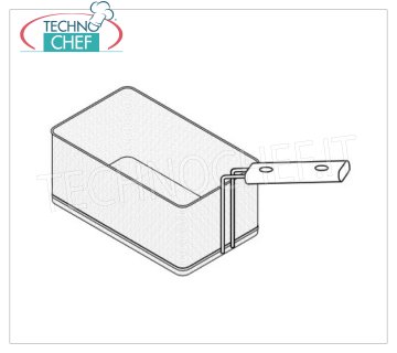 TECHNOCHEF - 1/2 cestillo para cuecepastas, Mod.CS1/2 Cesto 1/2, dim.mm.140x330x200h, para cocedores de pasta Serie 700.