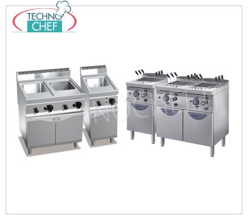 Cocidoras de pasta sobre mueble 