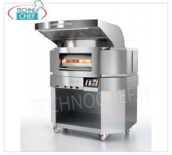 COUPON - Horno para pizzas eléctrico GIOTTO, Placa Giratoria Ø 1100 mm, Mod. GT110 / 1TS Horno eléctrico para pizzas GIOTTO con PLACA GIRATORIA en material refractario de 1100 mm de diámetro y cámara de chapa, funciones integradas PIRÓLISIS, ECONOMÍA y RECUPERACIÓN RÁPIDA, V 400/3 + N, Kw 14,6, Peso 460 Kg, dimensiones exteriores mm 1366x1438x1696h