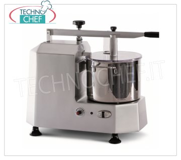 TECHNOCHEF - Cortadora profesional con depósito de 5 lt, Mod.C2 Cortadora profesional con cuenco de acero inoxidable de 5 litros, 1 velocidad, 730 rpm, V 230/1, Kw 1,15, peso 24,6 Kg, dim.mm.710x320x850h.