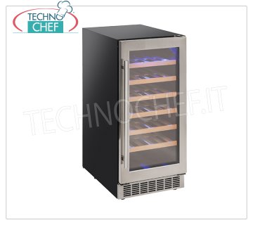 COOL HEAD - Technochef, Vinoteca Refrigerada Integrable 1 Puerta de Cristal, temp. +5°/+18°C, Mod. CW40