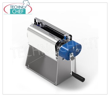 Technochef - Ablandador manual para loncheado mod.DRAKEMAN Ablandador de carne manual con rodillos, fabricado en acero inoxidable, longitud del cilindro 250 mm, boca de carga mm 30x250, dim.mm.253x180x406h