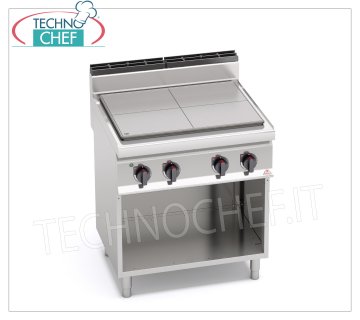 TECHNOCHEF - COCINA ELÉCTRICA DE SUPERFICIE SÓLIDA sobre MUEBLE ABIERTO, Kw.9, Mod.E7TPM COCINA ELÉCTRICA SOBRE ARMARIO ABIERTO, BERTOS, Línea MACROS 700, Serie ALTA POTENCIA, 4 ZONAS DE COCCIÓN, CONTROLES INDEPENDIENTES, V.400/3+N, Kw.9,00, Peso 100, dim.mm.800x700x900h