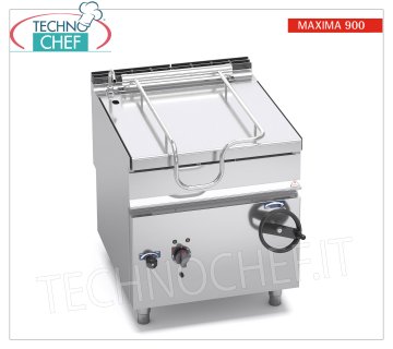 Technochef - Sartén Eléctrica, Volteo Manual, Capacidad lt.80, Mod.E9BR8/I Sartén eléctrica basculante, BERTOS, Línea MAXIMA 900, Serie MAXI-80, con depósito de acero inoxidable de 80 l, basculante manual, V.400/3+N, Kw.9,6, Peso 147 Kg, dim.mm.800x900x900h