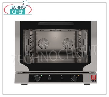 TECNOEKA - HORNO ELÉCTRICO CONVECCIÓN VENTILADO con GRILL y HUMIDIFICADOR, 4 Bandejas GN 1/1, Trifásico, mod.EKF411.3NGRILL HORNO ELÉCTRICO DE CONVECCIÓN VENTILADO con GRILL y HUMIDIFICADOR, Profesional con cámara de cocción para 4 BANDEJAS GASTRO-NORM 1/1 (530x325 mm), MANDOS ELECTROMECÁNICOS, V.400/3+N, Kw.5,2, Peso 52 Kg, dim . mm.784x754x634h