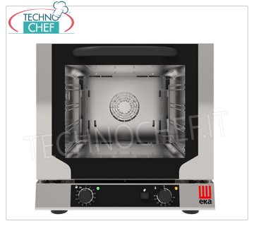 TECNOEKA - HORNO ELÉCTRICO DE CONVECCIÓN VENTILADO con HUMIDIFICADOR, 4 Bandejas 429x345 mm, Profesional, mod. EKF423NU HORNO ELÉCTRICO DE CONVECCIÓN VENTILADO con HUMIDIFICADOR, cámara de cocción para 4 BANDEJAS de 429x345 mm, MANDOS ELECTROMECÁNICOS, V.230/1, Kw.3,1, Peso 36,4 Kg, dim.exterior 590x709x589h