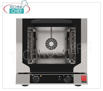 TECNOEKA - HORNO ELÉCTRICO VENTILADO A CONVECCIÓN VAPOR DIRECTO, para 4 bandejas mm 429x345, mod. EKF423NUD HORNO ELÉCTRICO DE CONVECCIÓN VENTILADO con VAPOR DIRECTO, cámara de cocción para 4 BANDEJAS de 429x345 mm, MANDOS ELECTROMECÁNICOS, V.230/1, Kw.3,15, Peso 38 Kg, dim.exterior mm.590x709x589h