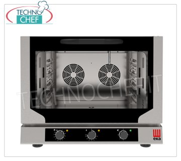 TECNOEKA - HORNO ELÉCTRICO CONVECCIÓN VENTILADO VAPOR DIRECTO 4 bandejas GN 1/1- mm 325x530, mod. EKF411NUD HORNO ELÉCTRICO VENTILADO DE CONVECCIÓN a VAPOR DIRECTO, Profesional, con cámara de cocción para 4 BANDEJAS GASTRO-NORM 1/1 (530x325 mm), MANDOS ELECTROMECÁNICOS, V.400/3+N, Kw.6,4, Peso 58 Kg, dim . mm.784x754x634h