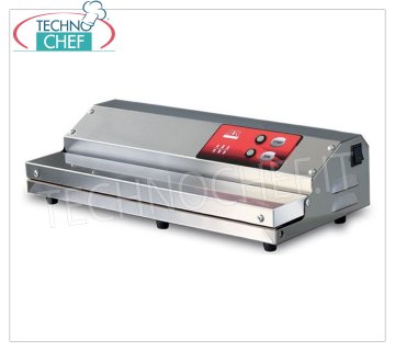 Technochef - Máquina de vacío semiautomática con aspiración externa, barra de soldadura de 450 mm, modelo EUROBIG Máquina de vacío con aspiración externa, barra de soldadura de 450 mm, panel de control semiautomático, V.230/1, Kw.0,45, Peso 10 Kg, dim.mm.470x275x130h