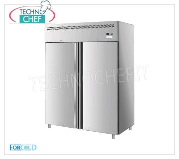Forcold - Armario frigorífico de 2 puertas, lt 1300, ventilado, temperatura-2 ° / + 8 ° C, clase D, modelo G-GN1410TN-FC Armario refrigerador de 2 puertas, profesional, lt.1300, temperatura -2 ° / + 8 ° C, CLASE EC en clase D, gas R290, ventilado, Gastronorm 2/1, V.230 / 1, Kw. 0,508, Peso 190 Kg, dim.mm.1480x830x2010h.