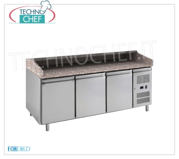 Mostrador refrigerado para pizza, 3 puertas, dim.mm.2020x800x1000h.