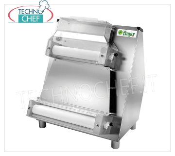 FIMAR - Rodillo para masa de pizza en acero inoxidable con dos pares de rodillos paralelos de 420 mm