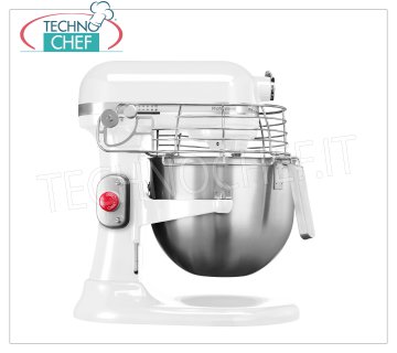 KITCHENAID - Technochef - Batidora planetaria profesional lt 6,9 , Robot de cocina, blanca, Mod.K7PW Batidora planetaria KITCHENAID, línea PROFESSIONAL, color BLANCO, con cubeta de acero inoxidable de 6,9 ​​litros, completa con gancho, espátula y batidor, V.230/1, Kw.0,325, Peso 13 Kg, dim.mm.340x370x420h.