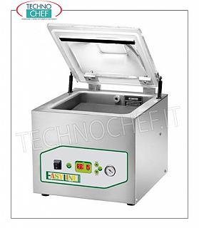 Máquina de cámara de vacío profesional, barra de sellado cm 50, cámara cm 52x52x22h, mod. SCC / 500