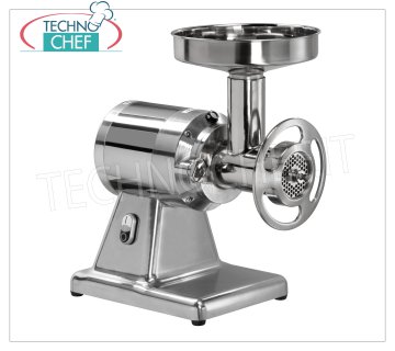 Fimar - Picadora de carne Tipo 22, Profesional con grupo picador de HIERRO FUNDIDO TOTALMENTE DESMONTABLE, mod.22 / TE Picadora de carne profesional boca 'TIPO 22' diametro entrada carne 52 mm, PRODUCCION HORARIA 250 kg/h, con estructura en aluminio pulido, grupo picador en HIERRO FUNDIDO, Desmontable, TRIFASICA V 380/3, Kw 1,1, peso 25 kg, dimensiones mm 450x290x520h