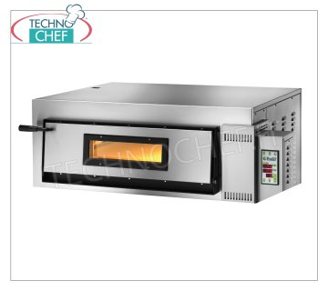 FIMAR - Horno de pizza eléctrico, para 4 pizzas grandes, 1 cámara 72x72 cm, controles digitales, mod. fiebre aftosa4 HORNO PARA PIZZA ELÉCTRICO de 1 CÁMARA de medidas 720x720x140h mm, con PUERTA DE CRISTAL, cámara de cocción íntegramente en material refractario, 2 TERMOSTATOS REGULABLES para BASE y SUPERIOR, temperatura de +50° a +500 °C, Kw.6, Peso 86 Kg, dimensiones exteriores mm.1150x850x420h