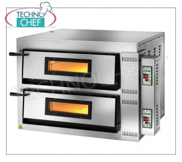 FIMAR - Horno pizzero eléctrico para 6+6 pizzas grandes, 2 cámaras TRANSVERSALES independientes de 108x72 cm, mandos DIGITAL mod. FMDW6+6 HORNO ELÉCTRICO PARA 6+6 Pizzas Grandes, 2 CÁMARAS de Cocción TRANSVERSALES Independientes de mm.1080x720x140h totalmente en refractarios, CONTROLES DIGITALES, temperatura de +50° a +500 °C, Peso 365 Kg, V.230/1, kw 18 , Talla mm.1520x850x750h