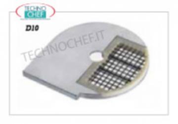 Disco cortador de verduras con rejilla a la derecha para cubos de 10x10 mm